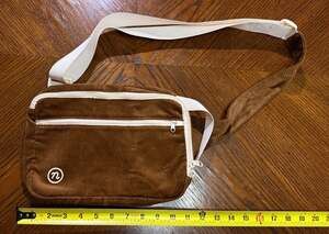Niko Brown Corduroy Sling Bag, Crossbody Shoulder Pack with Adjustable Strap